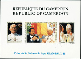 N° 23. Visite De Jean-Paul II Au Cameroun,épreuve Collective De 3 Valeurs. T.B. - Altri & Non Classificati