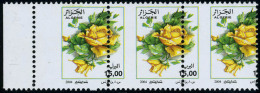Neuf Sans Charnière N° 1378, 15d Roses Jaunes, Bande Hor De 3 Piquage à Cheval Bdf Superbe - Sonstige & Ohne Zuordnung