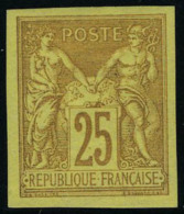 Neuf Avec Charnière N° 44, 25c Jaune Bistre, Superbe, Signé Brun - Other & Unclassified