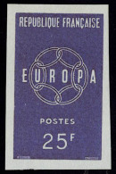 Neuf Sans Charnière 1959, France 25f, 2 Essais De Couleurs, Bleu Violet L'autre Brun. - Autres & Non Classés