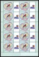 Neuf Sans Charnière N° 3747A/3748A, Les 2 Valeurs St Valentin Feuille De 10ex Avec Logo,T.B. - Altri & Non Classificati