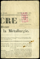 Lettre N° 9, 2c Rose Obl Typo Sur Journél LAncre De St Dizier, T.B. - Autres & Non Classés