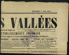 Lettre N° 7, 2c Violet Obl  Typo Sur Journal L'Echos Des Vallées, T.B. - Altri & Non Classificati