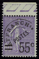 Neuf Sans Charnière N° 47, 55c Sur 60c Violet, Bdf, T.B. Signé Calves - Autres & Non Classés