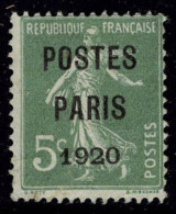 Neuf Sans Gomme N° 24, Et 25, 5 Et 15c Postes Paris 1920, T.B. - Autres & Non Classés