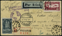 Lettre Zeppelin 1er SAF 1932, LR 19.3.32 Transit Friedrichshafen + Arrivée Pernambuco, T.B. - Autres & Non Classés