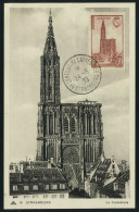 Lettre N° 443, 70c Cathédrale De Strasbourg Sur CM Obl Du 5è Centenaire 24.6.39 T.B. - Autres & Non Classés