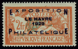 Neuf Avec Charnière N° 257A, 2f Exposition Du Havre, T.B. Signé Stolow - Autres & Non Classés