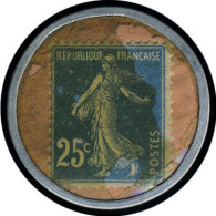 N° 140, 25c Bleu Timbre Monnaie Dentifrice Botot, T.B. - Autres & Non Classés
