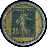 N° 140, 25c Bleu Timbre Monnaie Crédit Français, T.B. - Autres & Non Classés