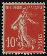 Neuf Avec Charnière N° 138c, 10c Semeuse écarlate, Cl, T.B. - Autres & Non Classés