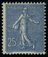 Neuf Sans Charnière N° 132a, 25c Bleu Foncé Semeuse Lignée, T.B. - Autres & Non Classés