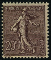 Neuf Sans Charnière N° 131a, 20c Brun Lilas Foncé, T.B. - Autres & Non Classés