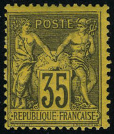 Neuf Sans Charnière N° 93, 35c Violet Noir Sur Jaune T.B. Signé - Autres & Non Classés