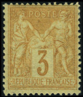 Neuf Avec Charnière N°86. 3c Bistre Sur Jaune. T.B. - Autres & Non Classés