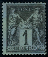 Neuf Avec Charnière N° 84, 1c Noir Sur Bleu De Prusse, T.B. Signé + Certificat Calves - Altri & Non Classificati