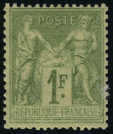 Neuf Sans Charnière N° 82, 1f Olive Clair Type II, T.B. - Autres & Non Classés