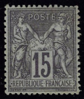 Neuf Avec Charnière N° 77, 15c Gris Excellent Centrage, T.B. 1200+ 50% - Autres & Non Classés