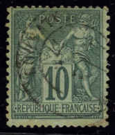 Oblitéré N° 76, 10c Vert Type II, T.B. - Autres & Non Classés