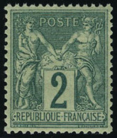 Neuf Sans Charnière N° 74, 2c Vert Type II, Excellent Centrage, Superbe - Autres & Non Classés