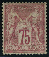 Neuf Avec Charnière N° 71, 75c Carmin Type I T.B. Signé Calves - Autres & Non Classés