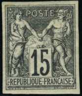 Neuf Avec Charnière N° 66a. 15c Gris, Type I, Non Dentelé, T.B. Signé A. Brun. - Autres & Non Classés