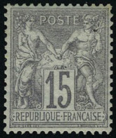 Neuf Avec Charnière N° 66, 15c Gris, Excellent Centrage T.B. Signé Calves - Altri & Non Classificati