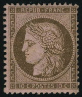 Neuf Avec Charnière N° 58a, 10c Brun Foncé Sur Rose, Petits Chiffres, T.B. - Autres & Non Classés