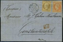 Lettre N° 21 + 24, 10 + 40c Obl Roulette De Pointillés Sur L Paris 25 Août 65 Pour Constantinople,... - Sonstige & Ohne Zuordnung