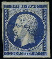 Neuf Avec Charnière N° 14Aa, 20c Bleu Foncé, T.B. Signé Brun - Andere & Zonder Classificatie