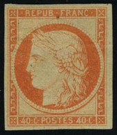 Neuf Avec Charnière N° 5A, 40c Orange Gomme Brunâtre T.B. Signé Calves - Altri & Non Classificati