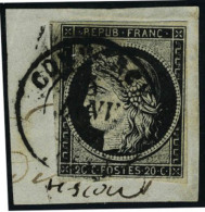 Fragment N° 3, 20c Noir Obl Petit Cachet à Date Commercy 5/1/49 Sur Frgt, T.B. - Autres & Non Classés