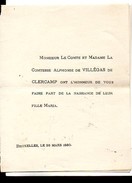 Naissance Maria De Villegas De Clercamp Bruxelles 26/3/1880 Fillde D'Alphonse & De Meester Vilain XIIII De Wal T'Kint De - Birth & Baptism