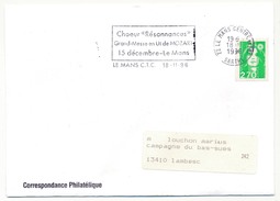 FRANCE - Env. Affr 2,70 Briat - OMEC "Choeur -Résonnances- Grand Messe En Ut... " LE MANS CTC (Sarthe) 1996 - Musique