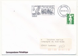FRANCE - Env. Affr 2,20 Briat - OMEC "Le Groupement Philatélique Dolois Fête Ses 70 Ans" - DOLE (Jura) 1992 - Briefmarkenausstellungen