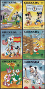 1988 Grenada Stamps Mickey Mouse And  Donald Duck Join The Olympic Game  6v - Disney