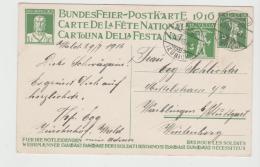 CH845 / Pro Patria Ganzsache 1916, Aufgewertet Nach Deutschland (Waiblingen). Thema Getreide (Brot) - Brieven En Documenten