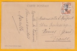 1928 - CP De  Saigon, Cochinchine, Indochine  Vers Nimes (Gard) - Cachet D'arivée Au Verso OMEC Photo Nadal N° 1981 - Cartas & Documentos