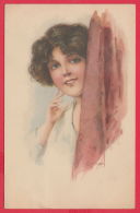 219207 / Illustrator ELLY FRANK - BEAUTIFUL WOMAN FOR CARE , A.R. U C.I.B.  1003/1 USED 1919 PLOVDIV BULGARIA - Frank, Elly