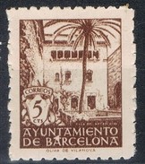 Sello 5 Cts Recargo Ayuntamiento BARCELONA, Variedad Sin Letra Serie, Edifil Num 66na ** - Barcellona