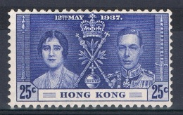 RB 1155 - 1937 Hong Kong China - 25c Coronation Mint Stamp (SG 139) - Cat £13+ - Nuevos