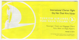 TURQUIE,TURKEI,TURKEY,TURKISH AIRLINES INTERNATIONAL CHARTER FLIGHT PASSENGER TICKET - Biglietti