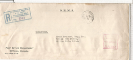 CANADA CC CERTIFICADA OHMS OTTAWA POST OFFICE - Lettres & Documents