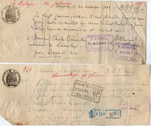 VP10.111 - 2 Lettres De Change - CHANTILLY X SENLIS X BEAUVAIS ( Oise ) Mr CUNNINGTON Entraineur à LAMORLAYE - Letras De Cambio