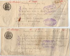 VP10.112 - 2 Lettres De Change - CHANTILLY X SENLIS ( Oise ) Mr CUNNINGTON Entraineur à LAMORLAYE - Bills Of Exchange