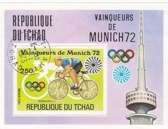 REPUBLIQUE DU TCHAD - BLOC VAINQUEURS DE MUNICH 72- CYCLISME  - OBLITERATION FORT-LAMY 5.1.73   / 6242 - Zomer 1972: München