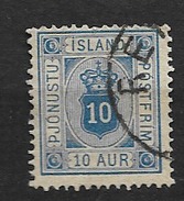 1876 USED Iceland, Perf 14 X 13 1/2 - Service