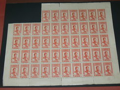 TIMBRES NEUFS D INDOCHINE 1889 A 1945  /  1941  NORODOM SIHANOUK  1 CENTS  / BLOC 47 TIMBRES  MORCEAU DE FEUILLET - Nuovi