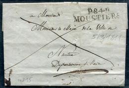 MONT BLANC - P.84.P. / MOUSTIERS , 47x 12 / LETTRE DU MAIRE LE 5/3/1811 POUR NANTUA - TB - 1792-1815: Départements Conquis