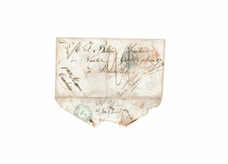 LCTN47/1 -  TRAVERSEE DU STEAMER CAMBRIA NEW YORK / BRUXELLES 29/1/1848 - TIMBRE POSTE DECOUPE DE L'ENVELOPPE - CACHETS - …-1845 Prephilately